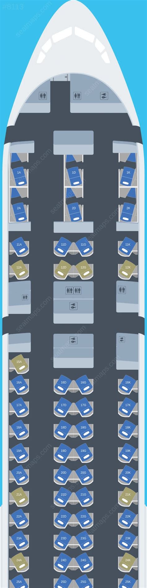 Seat map of Cathay Pacific Boeing 777.
